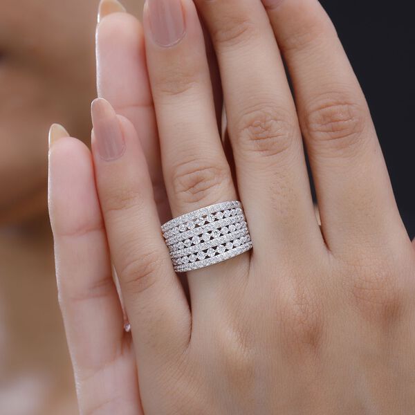 J Francis gefertigt mit SWAROVSKI-  Swarovski Zirkonia Cluster Ring image number 3