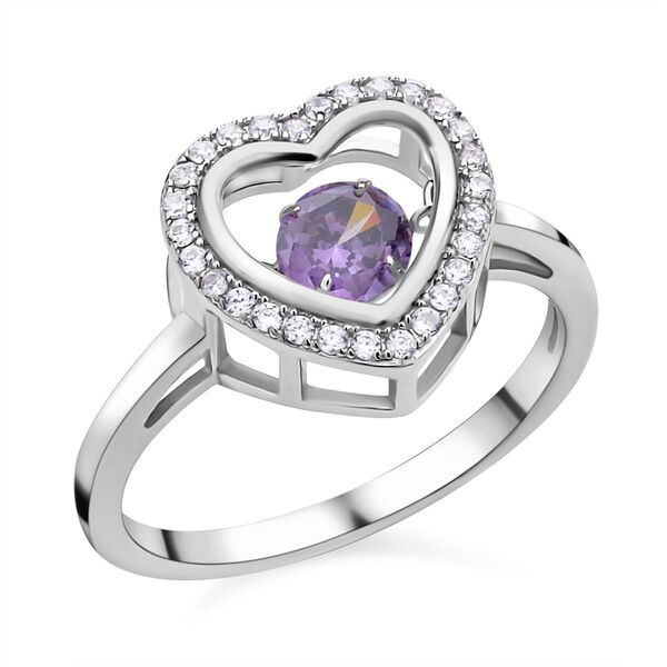 Lila und wei&szlig;er Zirkonia-Ring - 1,02 ct. image number 4