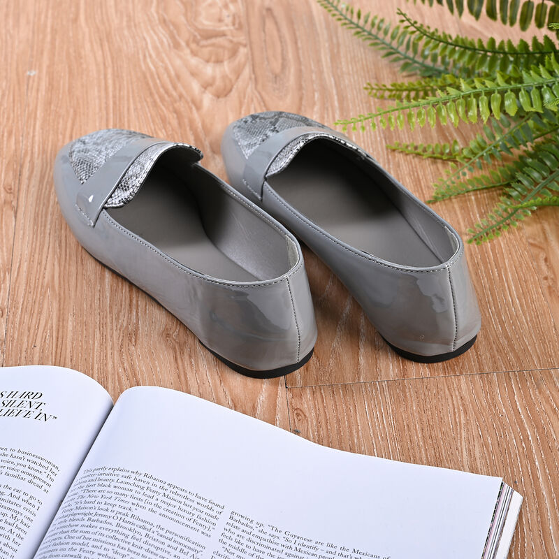 LA MAREY Damen Mokassins, Schlangenmuster, Grau | SHOPLC 