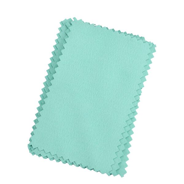 3-lagige Schmuckbox aus PU mit Diamantmuster und 5 Silberputztüchern, Grün image number 8