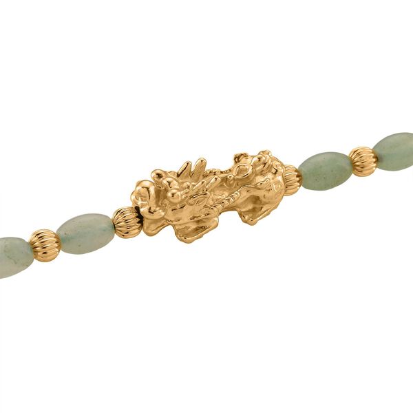 Grüner Aventurin Pixiu Halskette, ca. 45cm + 5cm extender, gelb vergoldet ca. 50.00 ct image number 4