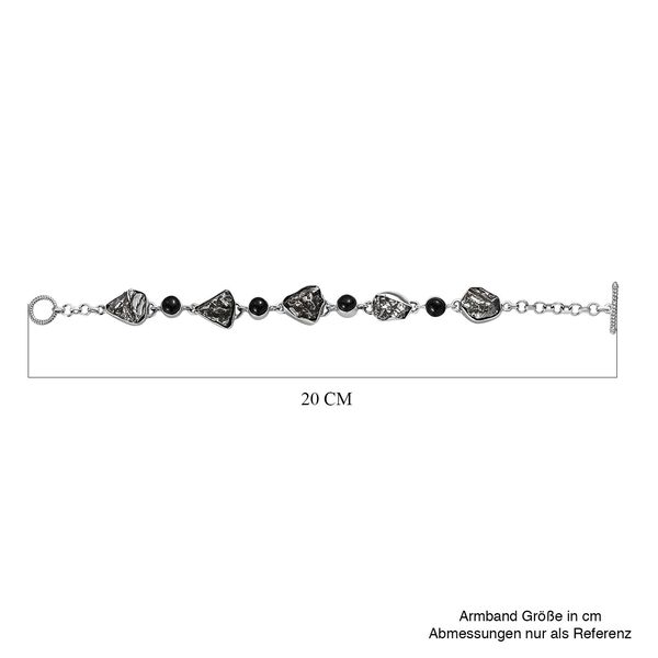 Meteorit und schwarzes Turmalin 19cm Armband - 74,01 ct. image number 5