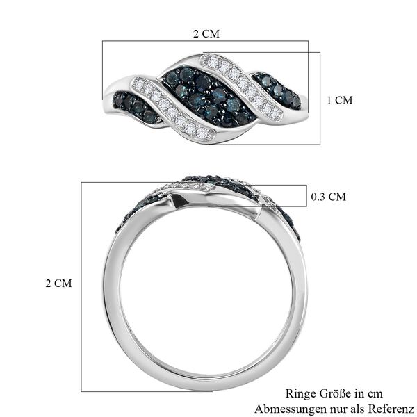 Blauer und weißer Diamant-Ring - 0,33 ct. image number 6