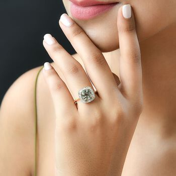 ILIANA AAA Turkizit und SI G-H Diamant-Ring in 750 Gelbgold - 2,87 ct.