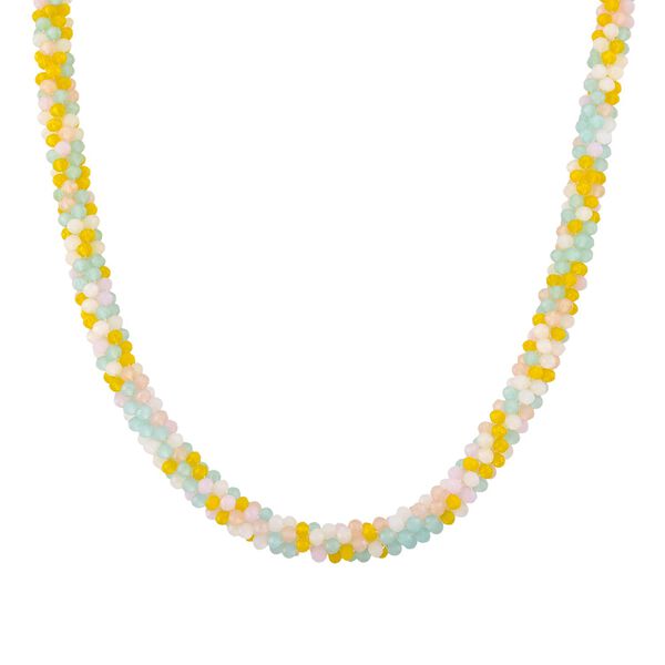 Mehrfarbige gelbe Kristall 45cm Halskette image number 0