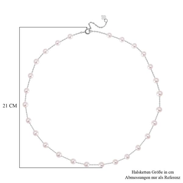 Wei&szlig;e Muschelkernperle Halskette, 45+5 cm image number 7