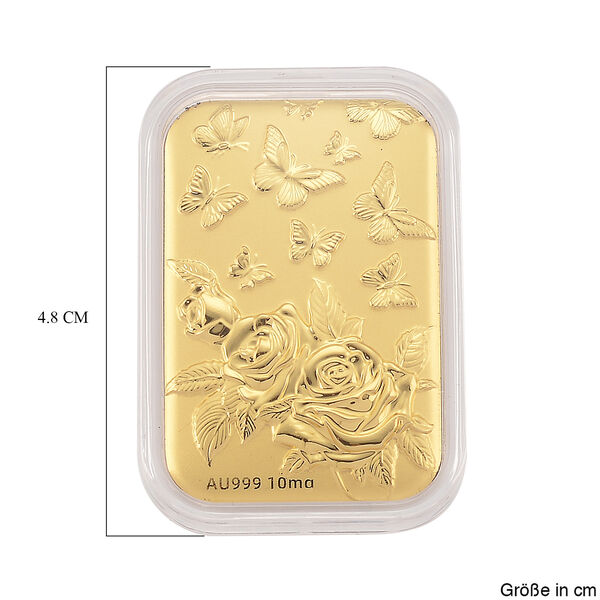 EXKLUSIVES GESCHENK - 999er Goldfolie mit Rose-Motiv 10mg image number 5