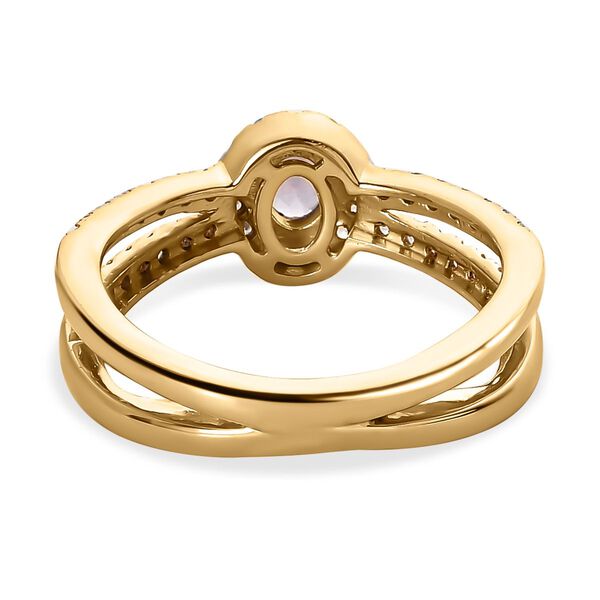 AA Nat&uuml;rlicher Tansanischer Lavendel-Spinell, Wei&szlig;er Zirkon Ringe 925 Silber vergoldet (Gr&ouml;&szlig;e 21.00) ca. 0.93 ct image number 6