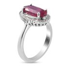 Afrikanischer Rubin und Diamant Halo Ring 925 Silber Platin-Überzug image number 4