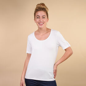 Damen kurzes Ärmel T-Shirt, Weiß