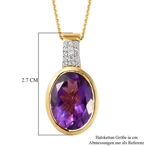 Nat&uuml;rlicher marokkanischer Amethyst und Zirkon Silberanh&auml;nger mit Kette 8,28 Ct image number 7