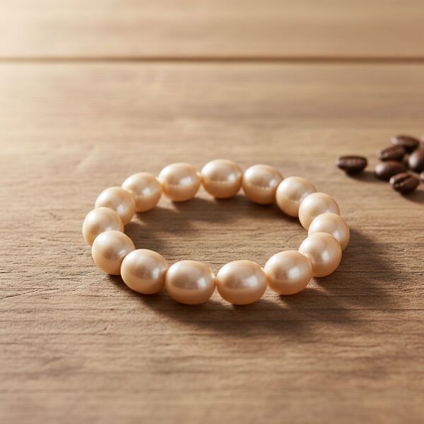 Goldene Farbe Muschelkernperle Armband Flexibles cm Standard image number 1