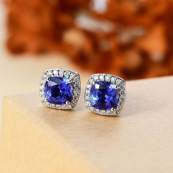 RHAPSODY AAAA Tansanit und VS Diamant Ohrringe in 950 Platin - 2,50 ct. image number 7