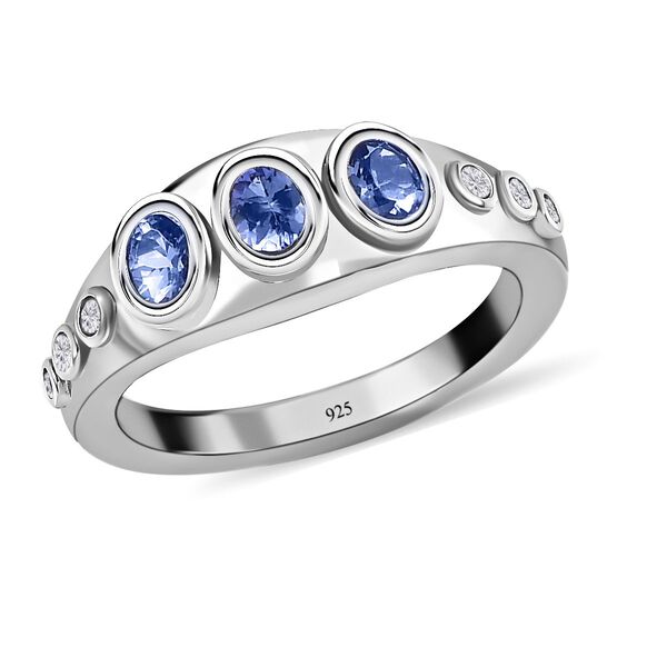 AAA Tansanit und Zirkon Ring - 0,63 ct. image number 4