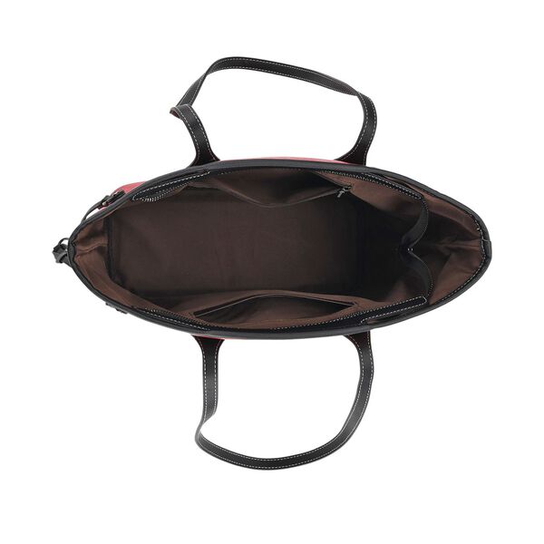 Bestickter Shopper, Blumen-Design, 46x15x28cm, Rot image number 6