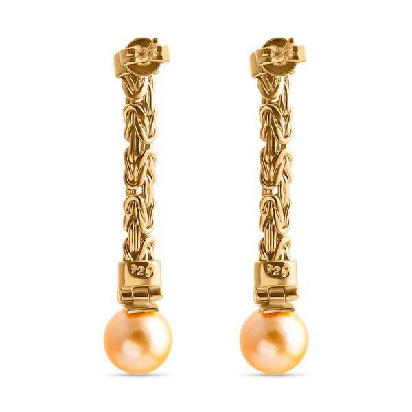 Royal Bali Kollektion - AAA goldene Südseeperle Borobudur-Ohrringe image number 3