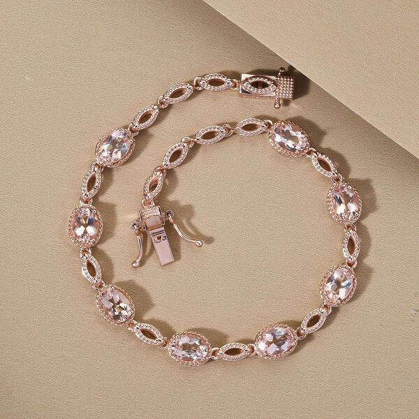 Morganit-Armband, ca. 19 cm, 925 Silber Ros&eacute;gold Vermeil ca. 6,34 ct image number 2