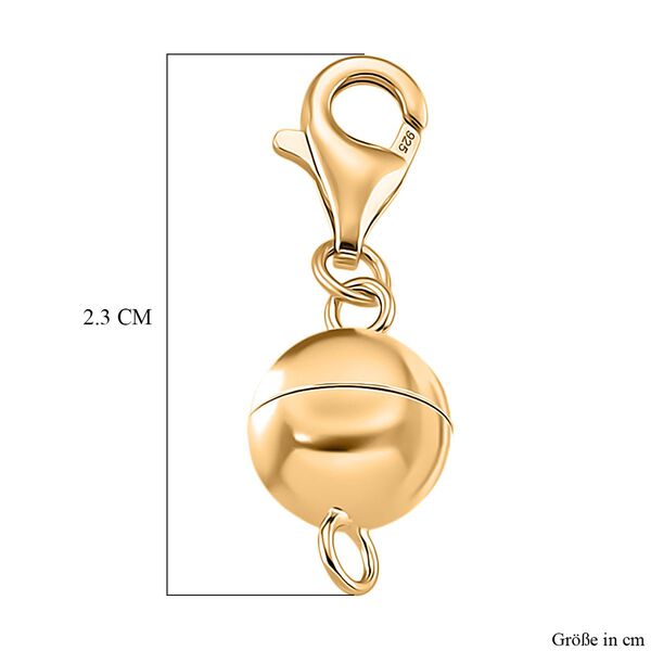 3er Set - Magnetverschluss mit Karabinerverschluss, 925 Silber vergoldet - 3 Gramm image number 5