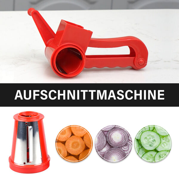 Mini Obst- und Gemüseschneider mit 3 Klingen, Rot image number 5