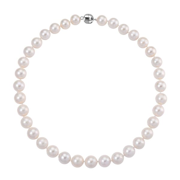 Premium Wei&szlig;e Edison Perle Halskette ca. 50 cm 925 Silber rhodiniert image number 3
