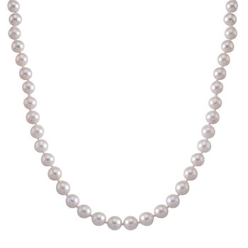 ONE TIME CLOSE OUT DEAL - Wei&szlig;e Edison Perle (9-10 mm) Halskette ca. Flexibles cm 316L Edelstahl
