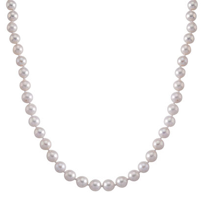 ONE TIME CLOSE OUT DEAL - Wei&szlig;e Edison Perle (9-10 mm) Halskette ca. Flexibles cm 316L Edelstahl