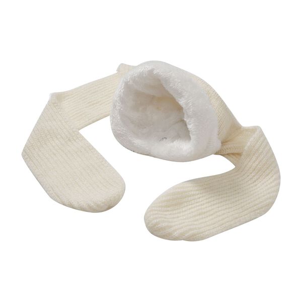 2 in 1: Gestrickte Schalmütze, weiß image number 5