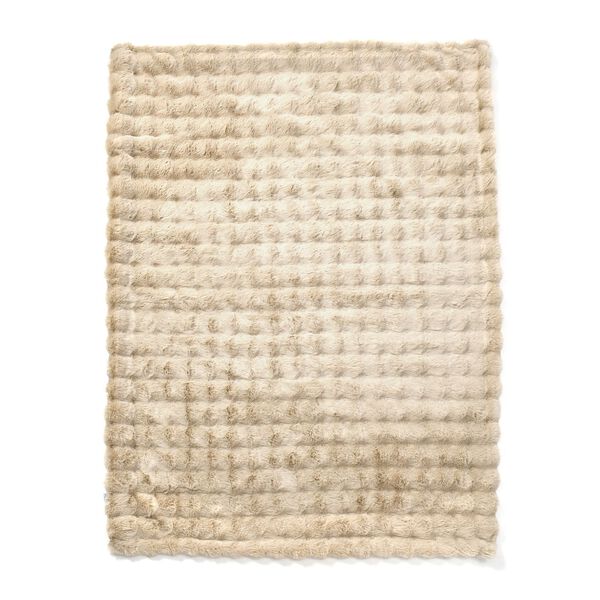 Decke aus Kunstfell, beige image number 2