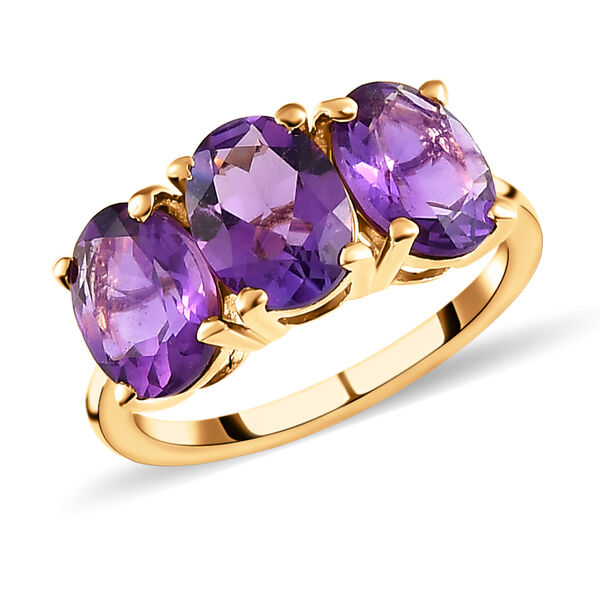 2er-Set afrikanischer Amethyst-Ring und Anhänger, 925 Silber vergoldet ca. 4,64 ct image number 5