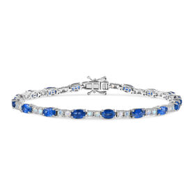 D joy Kyanit, Premium Regenbogen Mondstein Armband ca. 20 cm 925 Silber rhodiniert ca. 11,46 ct.