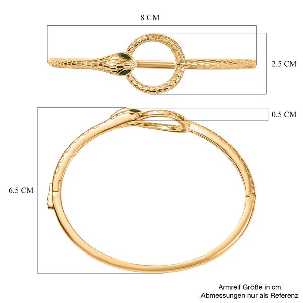 Nat&uuml;rlicher Chromdiopsid, Kanchanaburi Blauer Saphir Armreif ca. 19 cm 925 Silber 750 Gelbgold Vermeil ca. 0,37 ct. image number 7