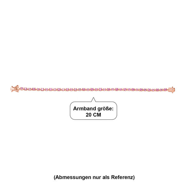 D'Joy Ilakaka Rosa Saphir (Fissure gef&uuml;llt) Armband ca. 20 cm 925 Silber 750 Ros&eacute;gold vermeil ca. 7,59 ct. image number 4