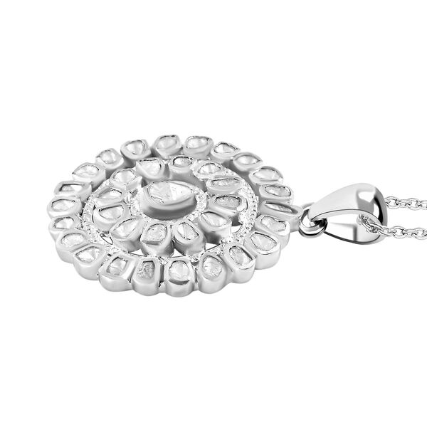 Handgearbeiteter Polki Diamant-Anh&auml;nger mit 50cm Kette - 1,25 ct. image number 4