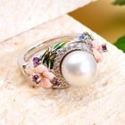 Weißer Südsee Perlen und rosa Perlmutt Ring, 925 Silber rhodiniert (Größe 16.00) ca. 0.57 ct image number 1
