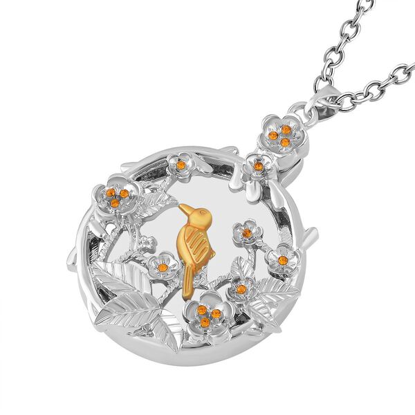 Orange Kristall Anhänger und 60+5cm Kette image number 3