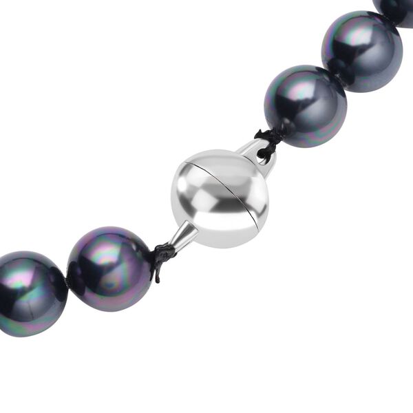 Pfaufarbene Muschelkernperlen-Halskette ca. 50 cm image number 4