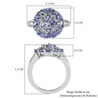 Tansanit und weißer Zirkon-Ring, 925 Silber platiniert  ca. 2,03 ct image number 6