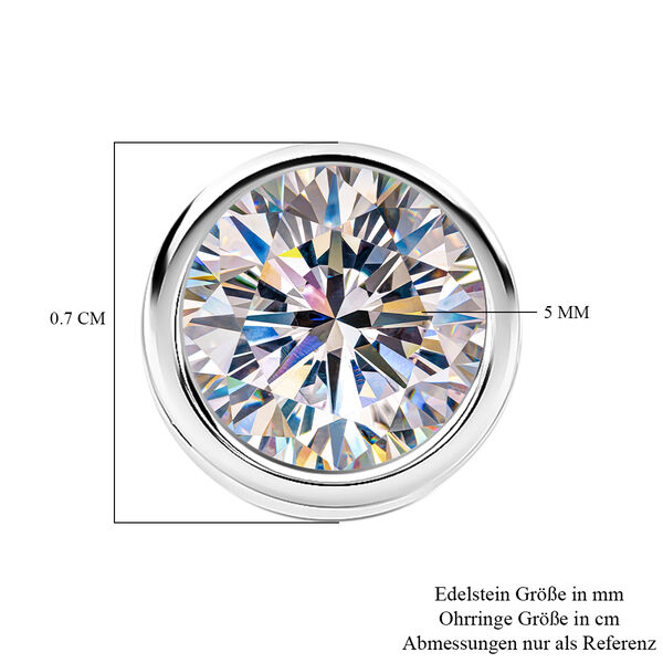 Moissanit Ohrstecker 925 Silber platiniert ca. 0,88 ct image number 5