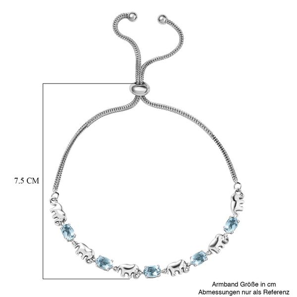 Himmelblauer Topas Armband ca. 25.5 cm Reines Messing platiniert ca. 2,65 ct. image number 5