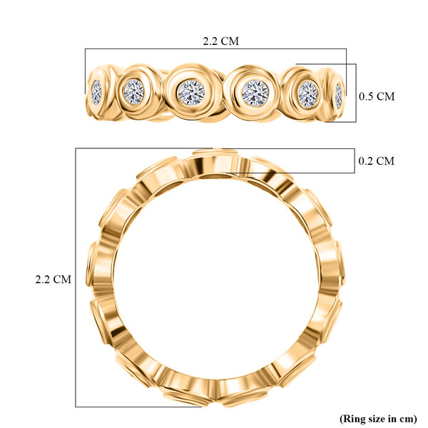 LUXURIANT DIAMOND - Lab Grown Diamant SI-GH Ring 925 Silber 750 Gelbgold Vermeil (Gr&ouml;&szlig;e 18.00) ca. 1,00 ct image number 5