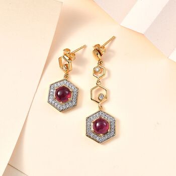 Afrikanische Rubin und Zirkon-Ohrringe - 5,45 ct.