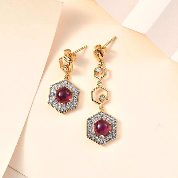 Afrikanische Rubin und Zirkon-Ohrringe - 5,45 ct. image number 2
