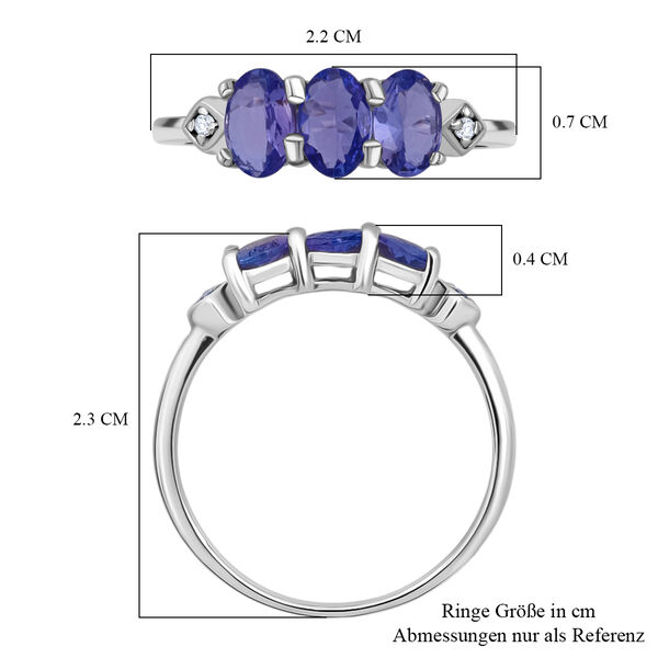 Tansanit und Labor Diamant Ring - 1,35 ct. image number 6