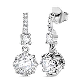 J Francis gefertigt mit SWAROVSKI- Weiße Swarovski Kristall Ohrringe