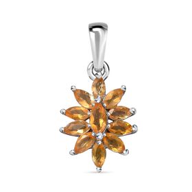 Feueropal Anhänger 925 Silber rhodiniert ca. 0.63 ct