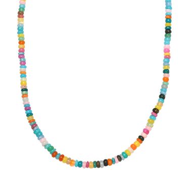 Mehrfarbige Opal-Halskette, 45cm, 375 Gold - 38 ct.