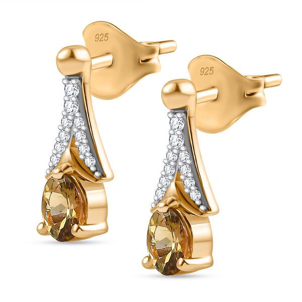 AA nat&uuml;rliche goldene Tansanit und Zirkon Ohrringe - 0,80 ct. image number 4