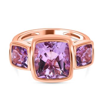 Rose De France Amethyst Ring, 925 Silber ros&eacute;vergoldet (Gr&ouml;&szlig;e 17.00) ca. 6.54 ct
