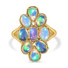 Natürlicher, äthiopischer Welo Opal Ring, 925 Silber Gelbgold Vermeil (Größe 17.00) ca. 2.75 ct