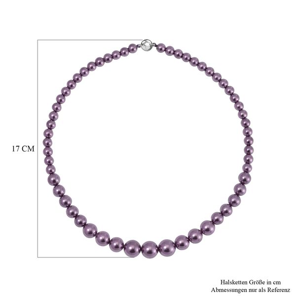 Lila Muschelkernperle Halskette ca. 50 cm Reiner Edelstahl image number 5